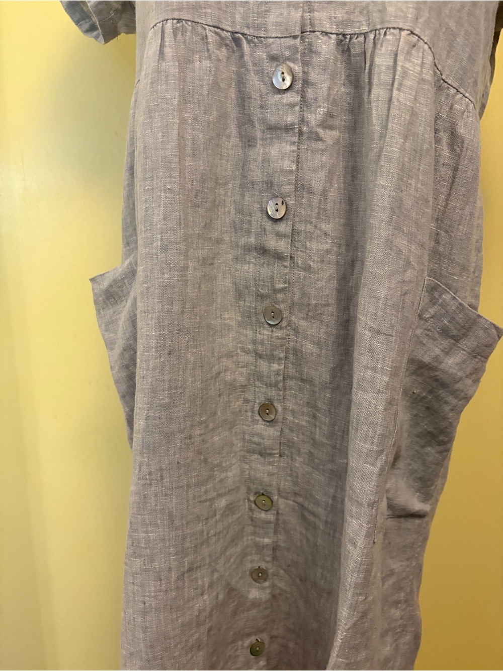 Jump Oatmeal Button-Front Midi Dress. Pockets! MSRP 229 - Picture 5 of 12